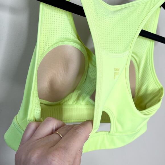 FILA neon yellow sports bra built in padding size medium - Picture 4 of 4